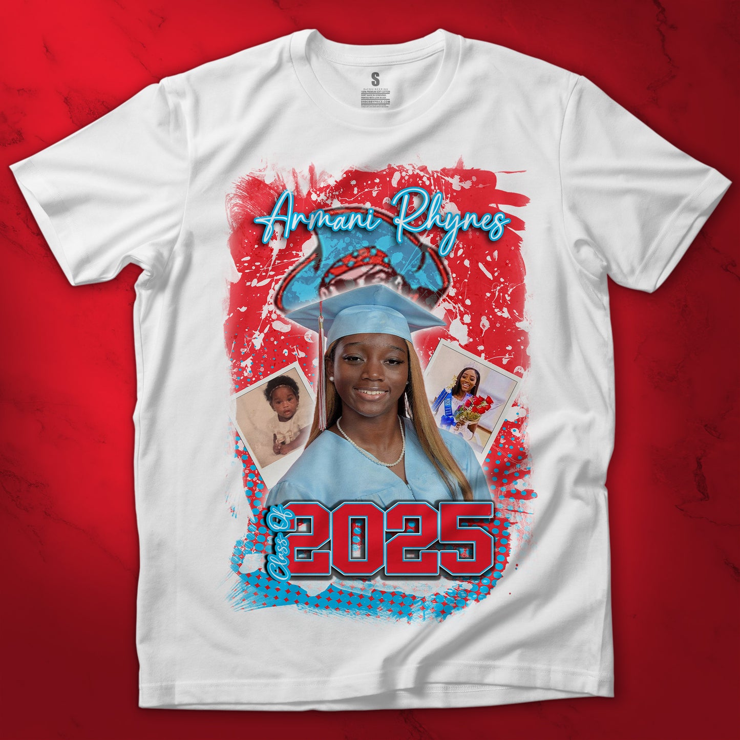 ARMANI'S GRAD CENTERPRINT SHIRT (PRIVATE GROUP ORDER) - MK EYE CATCHING EVENTFUL CREATIONS LLC