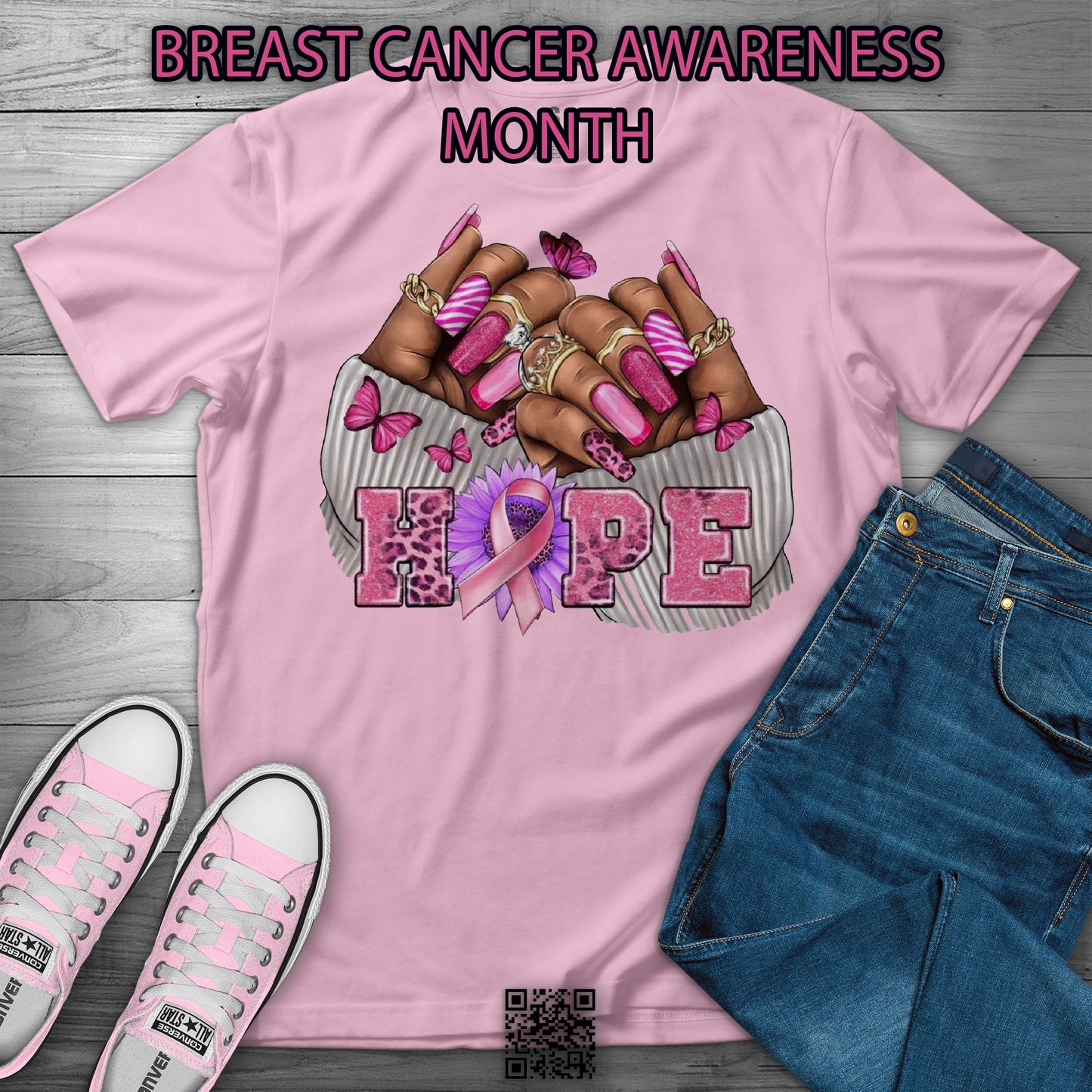 BREAST CANCER AWARENESS GLAM NAILS T SHIRT - MK EYE CATCHING EVENTFUL CREATIONS LLC