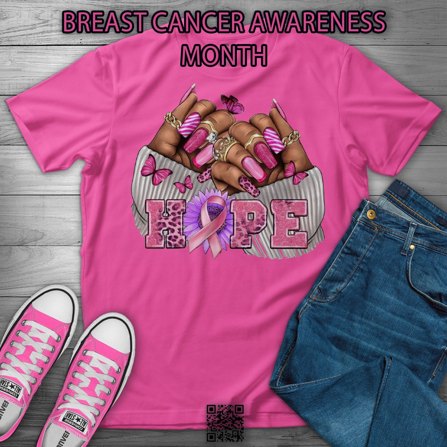 BREAST CANCER AWARENESS GLAM NAILS T SHIRT - MK EYE CATCHING EVENTFUL CREATIONS LLC