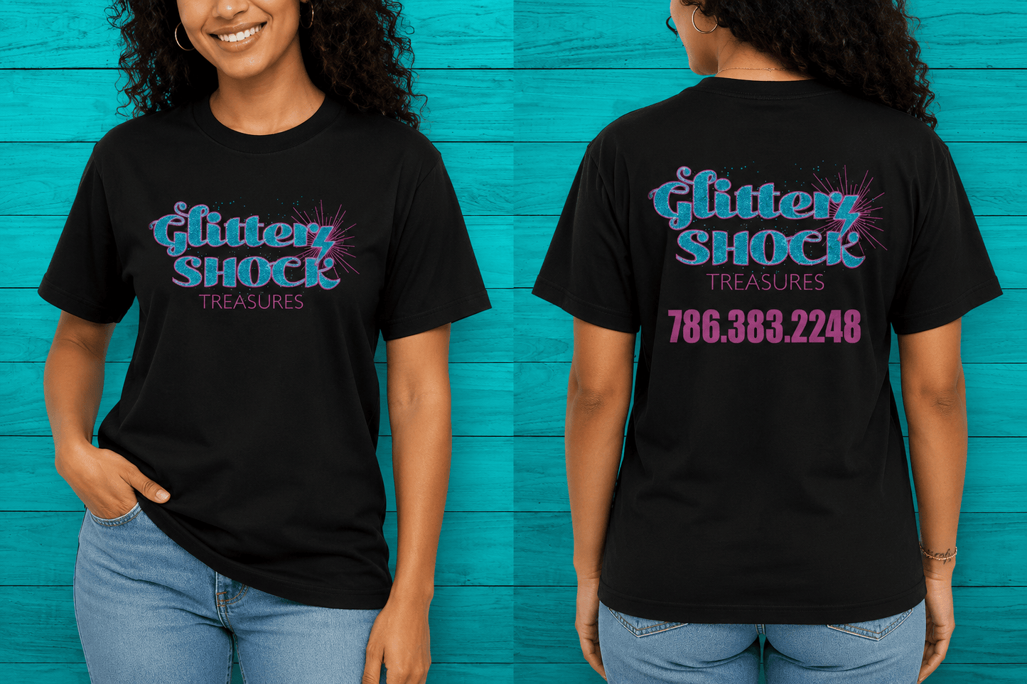 Black business T-shirt from MK Eye Catching Eventful Creations, featuring a classic fit and sleek design for professional wear.