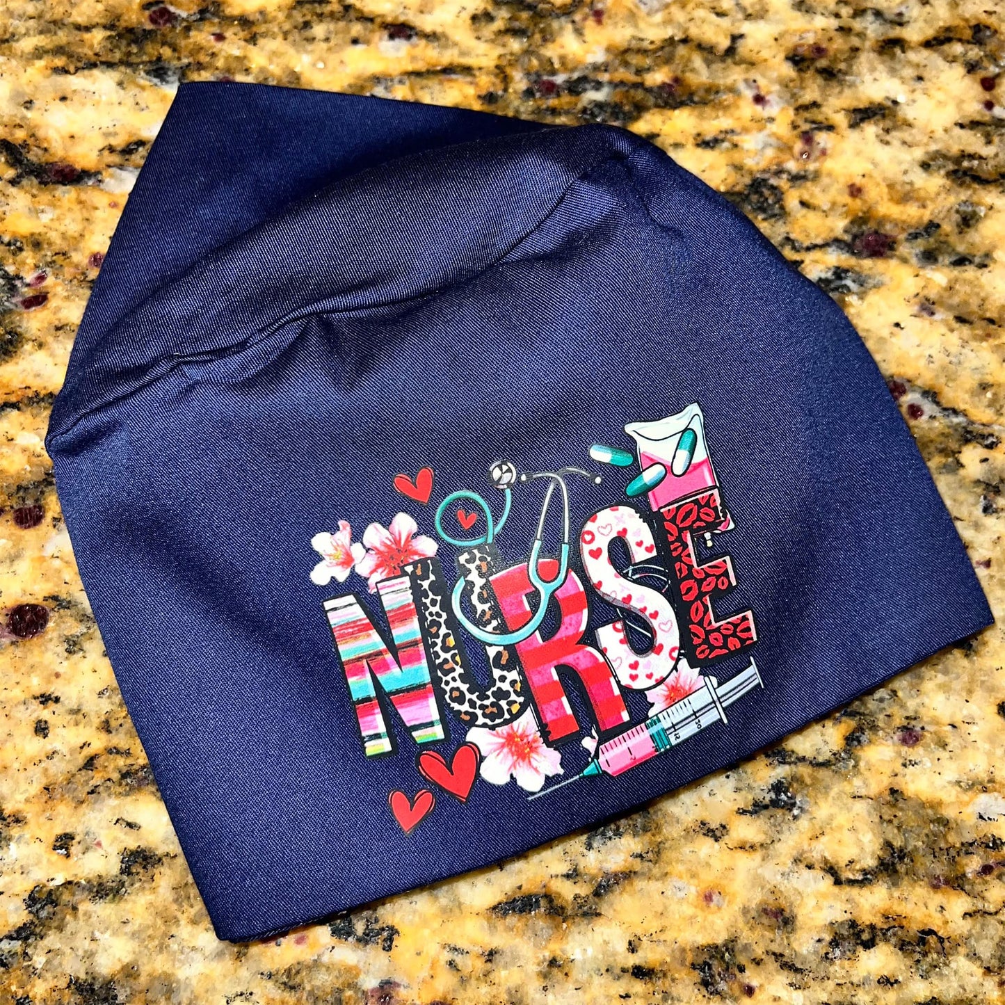 Valentine's Day Nurse Scrub Cap/Hat - MK EYE CATCHING EVENTFUL CREATIONS LLC