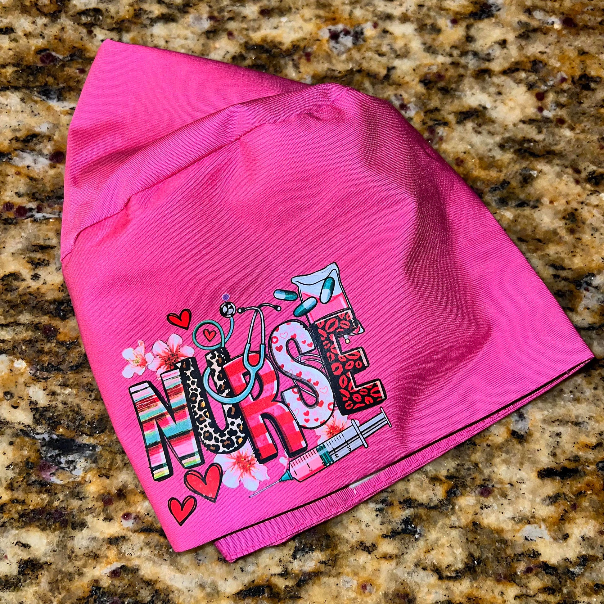 Valentine's Day Nurse Scrub Cap/Hat - MK EYE CATCHING EVENTFUL CREATIONS LLC