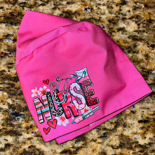 Valentine's Day Nurse Scrub Cap/Hat - MK EYE CATCHING EVENTFUL CREATIONS LLC