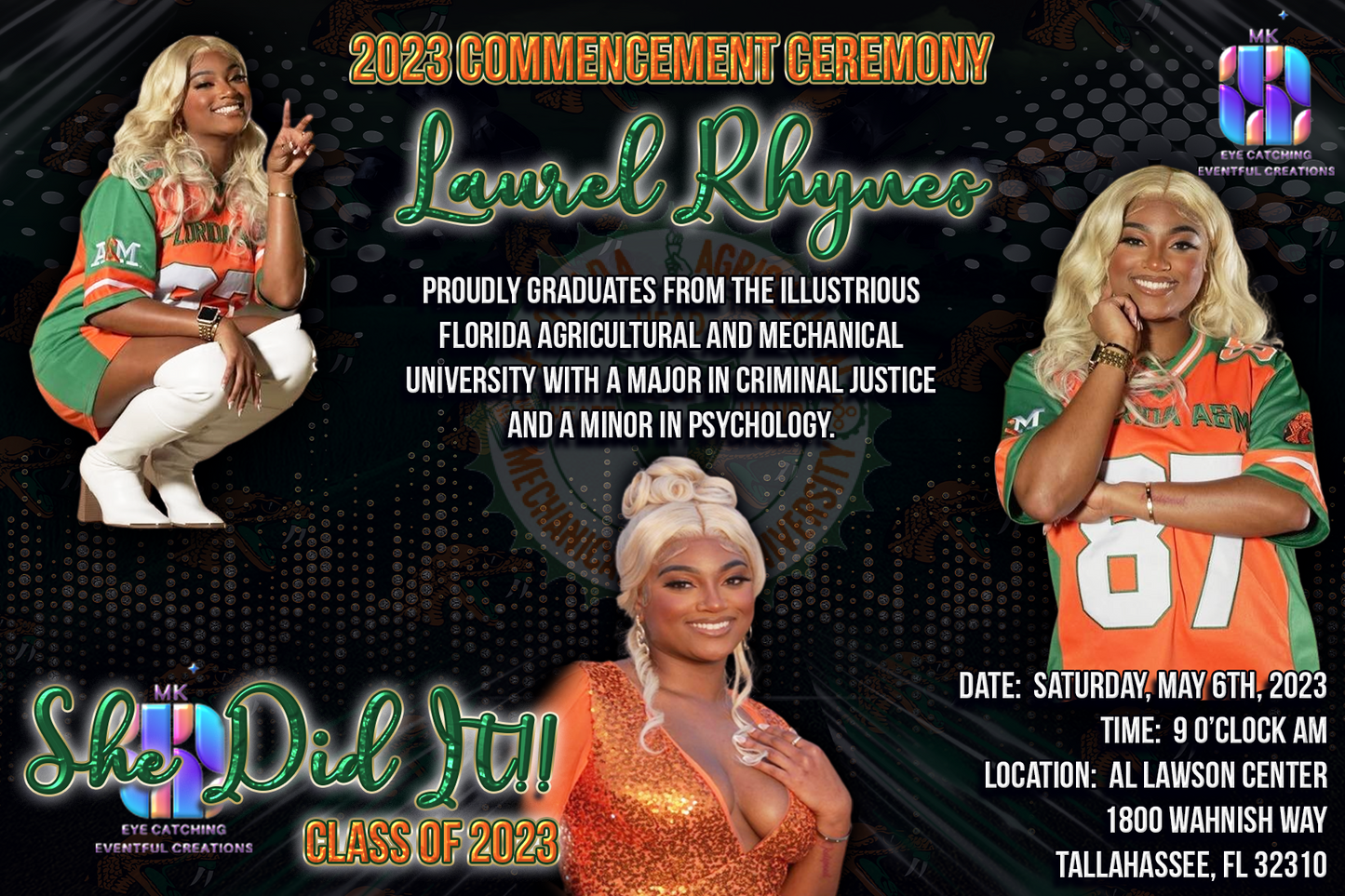 Graduation Announcement (DIGITAL PRODUCT ONLY) - MK EYE CATCHING EVENTFUL CREATIONS LLC