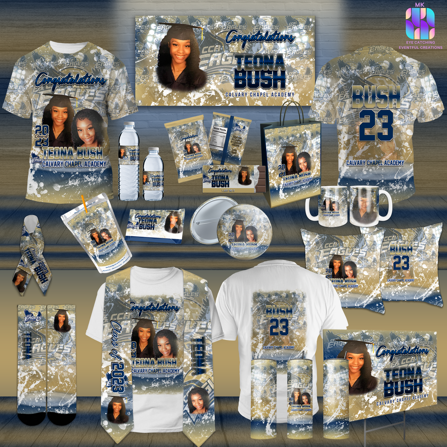 JUMPSTART '23 GRADUATION PACK (CENTERPRINT SHIRT AND MATCHING STOLE) - MK EYE CATCHING EVENTFUL CREATIONS LLC