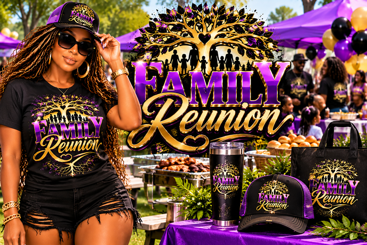 Family Reunion collection cover featuring coordinated reunion apparel and accessories