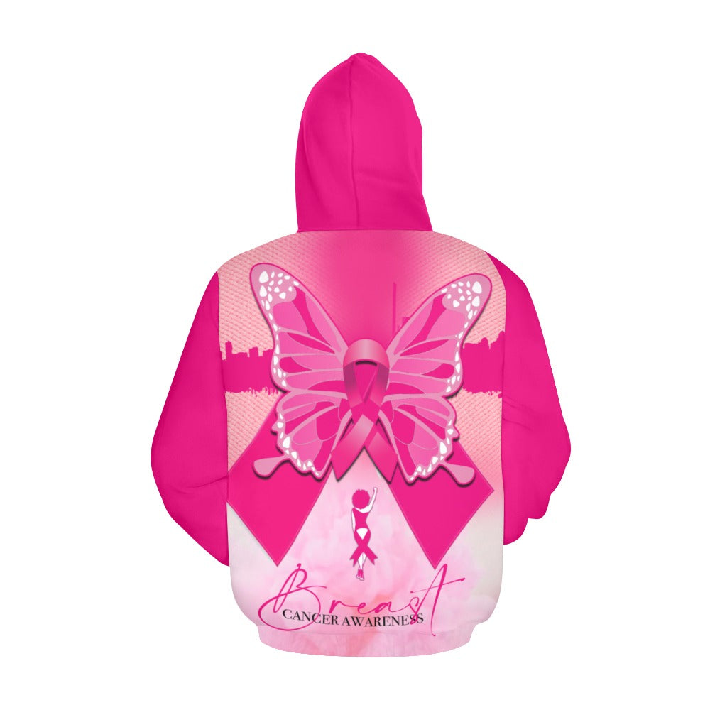 BREAST CANCER AWARENESS WOMEN'S HOODIE - MK EYE CATCHING EVENTFUL CREATIONS LLC