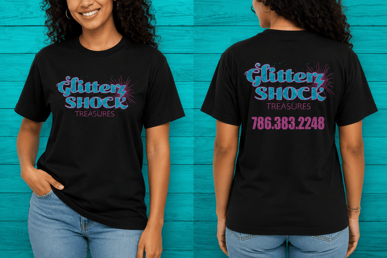 Black business T-shirt from MK Eye Catching Eventful Creations, featuring a classic fit and sleek design for professional wear.