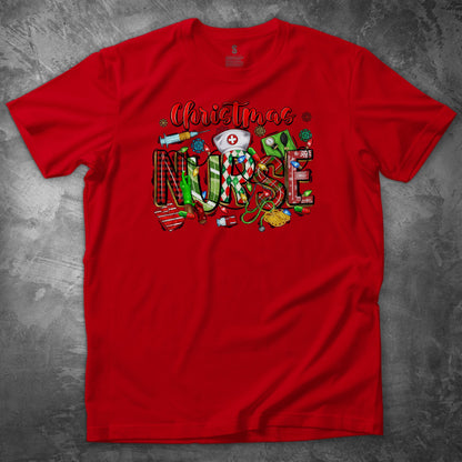 CHRISTMAS NURSE T SHIRT - MK EYE CATCHING EVENTFUL CREATIONS LLC