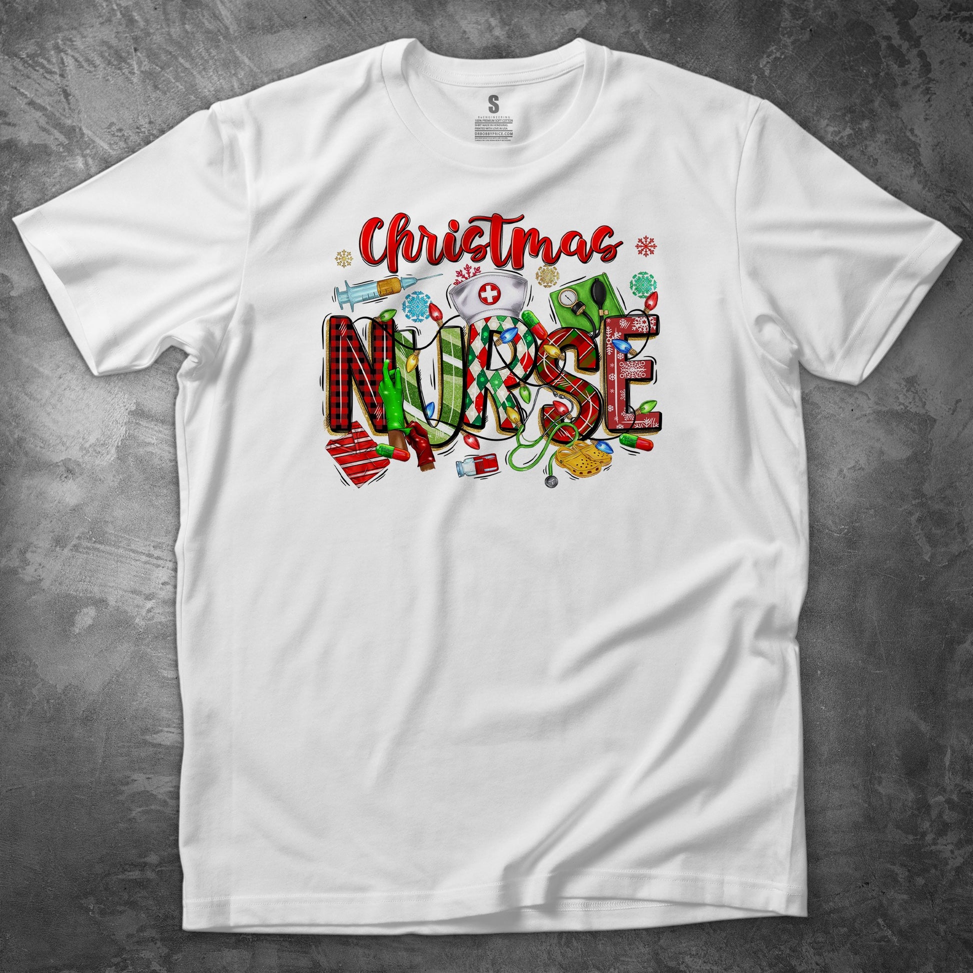 CHRISTMAS NURSE T SHIRT - MK EYE CATCHING EVENTFUL CREATIONS LLC