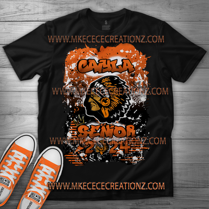 CUSTOM GRADUATION CENTER PRINT SHIRT | PERSONALIZED SENIOR APPAREL - MK EYE CATCHING EVENTFUL CREATIONS LLC