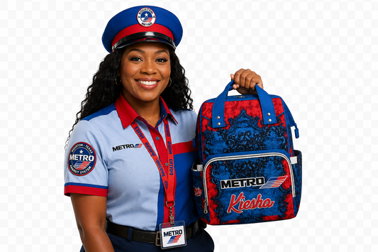 Personalized MK Eye Catching Eventful Creations multifunctional backpack featuring custom photo design, suitable for travel and daily use.