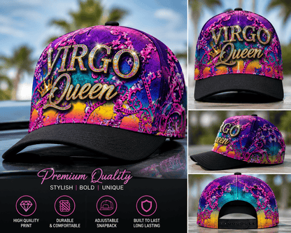 Custom zodiac snapback hat by MK Eye Catching Eventful Creations LLC featuring a stylish embroidered zodiac design.