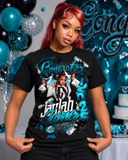 CUSTOM GRADUATION CENTER PRINT SHIRT | PERSONALIZED SENIOR APPAREL - MK EYE CATCHING EVENTFUL CREATIONS LLC