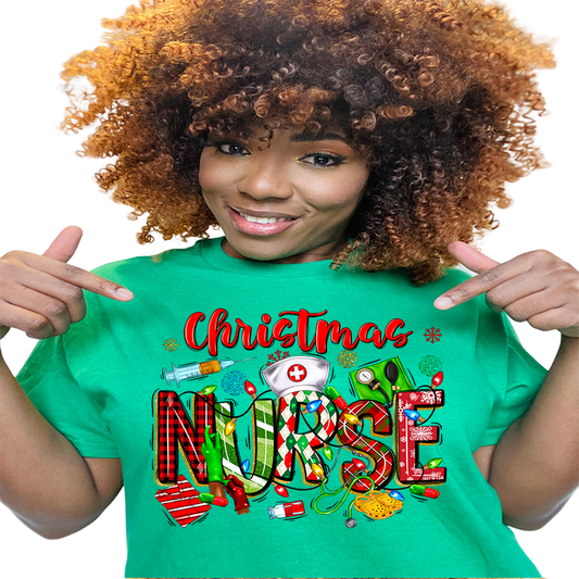 CHRISTMAS NURSE T SHIRT - MK EYE CATCHING EVENTFUL CREATIONS LLC