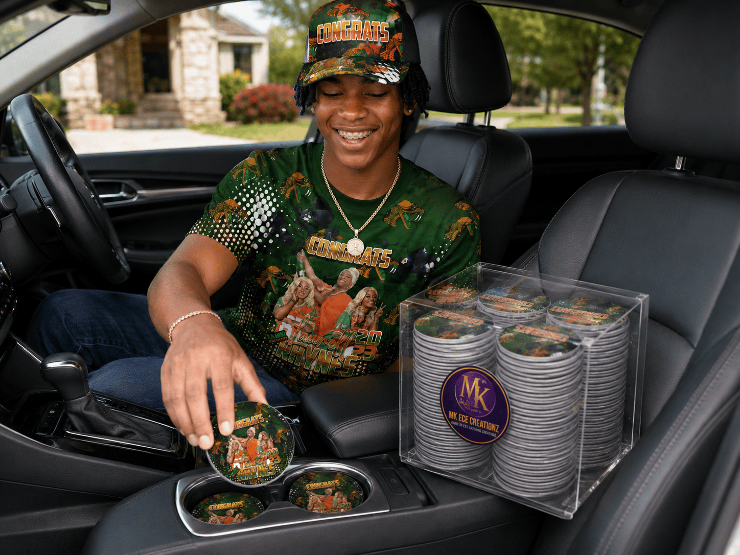 Custom Car Coasters - MK EYE CATCHING EVENTFUL CREATIONS LLC
