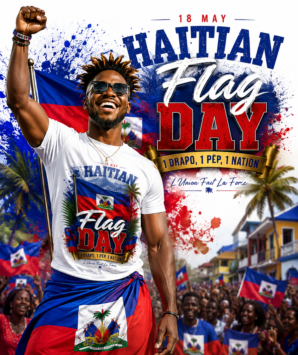 HAITIAN FLAG DAY TEES - MK EYE CATCHING EVENTFUL CREATIONS LLC