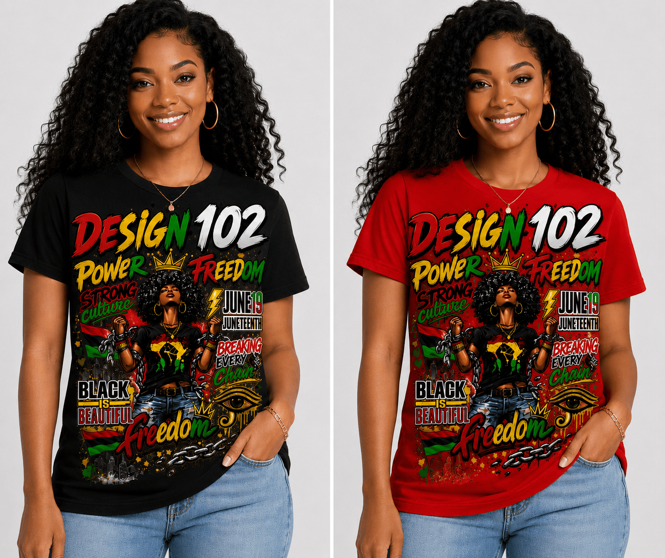 JUNETEENTH CELEBRATION SHIRTS - MK EYE CATCHING EVENTFUL CREATIONS LLC