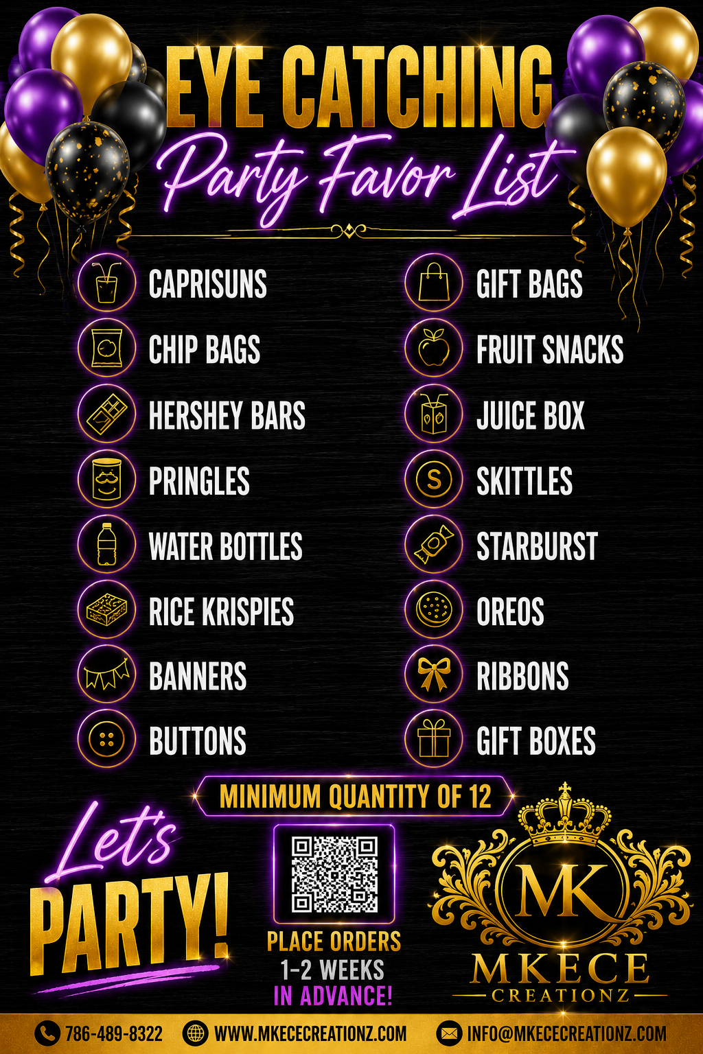 Custom Party Favors - MK EYE CATCHING EVENTFUL CREATIONS LLC