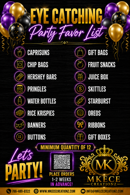 Custom Party Favors - MK EYE CATCHING EVENTFUL CREATIONS LLC