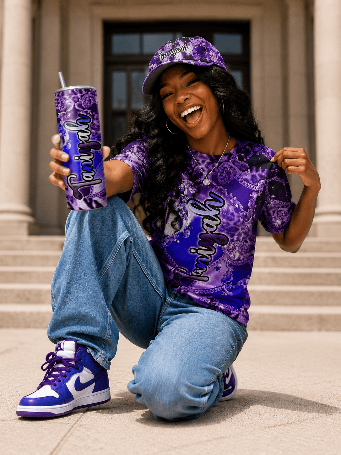Personalized MK EYE CATCHING EVENTFUL CREATIONS tumbler with custom photo and design for drinkware gift.
