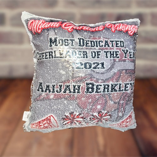 Custom Personalized Sequin Throw Keepsake Pillow - MK EYE CATCHING EVENTFUL CREATIONS LLC