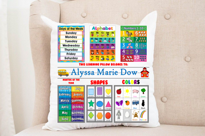 Custom Personalized Learning Pillow - MK EYE CATCHING EVENTFUL CREATIONS LLC